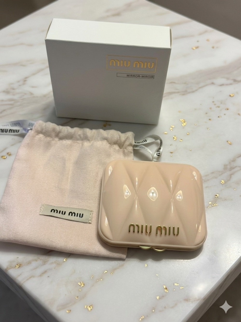 Miu Miu pink Compact mirror